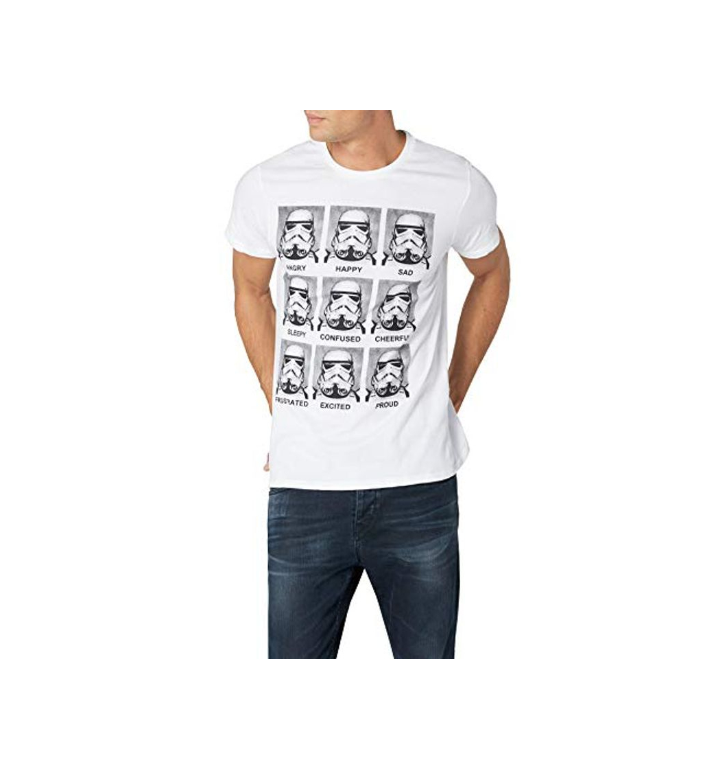 Social Star Wars Trooper Emotions - Camiseta para Hombre, Color Blanc, Talla L
