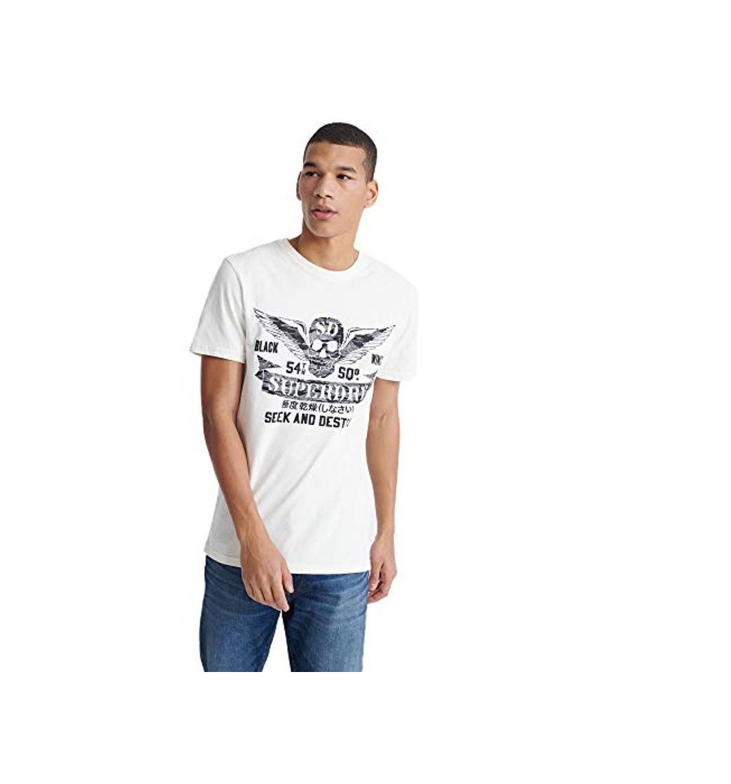 Fashion Superdry Classic tee Camiseta, Marfil