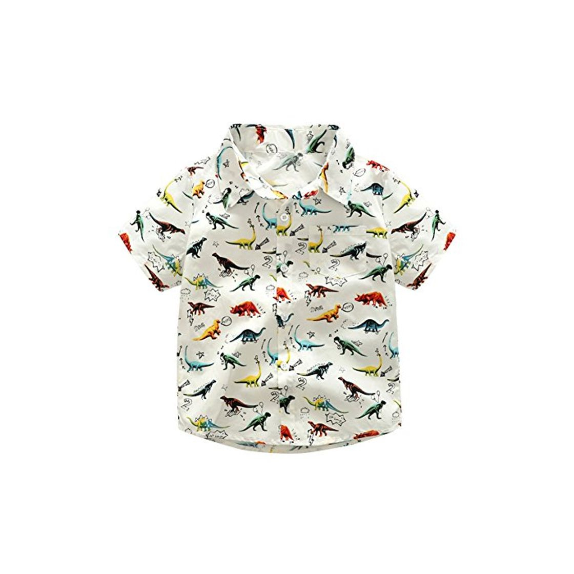 Moda BOBORA Camisa Polo con Estampado de Dinosaurio de Manga Corta de Verano