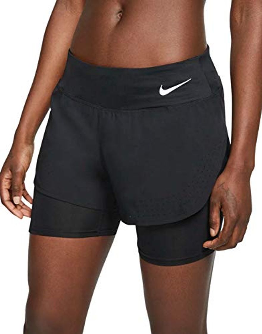 Social NIKE W Nk Eclipse 2in1 Short Sport Shorts, Mujer, Black/