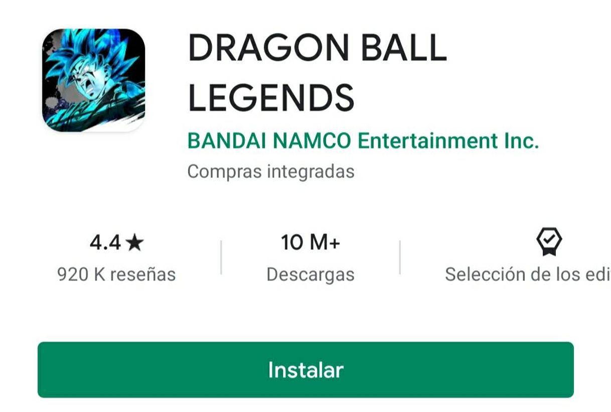 Videogames Dragon Ball Legends - Play Store