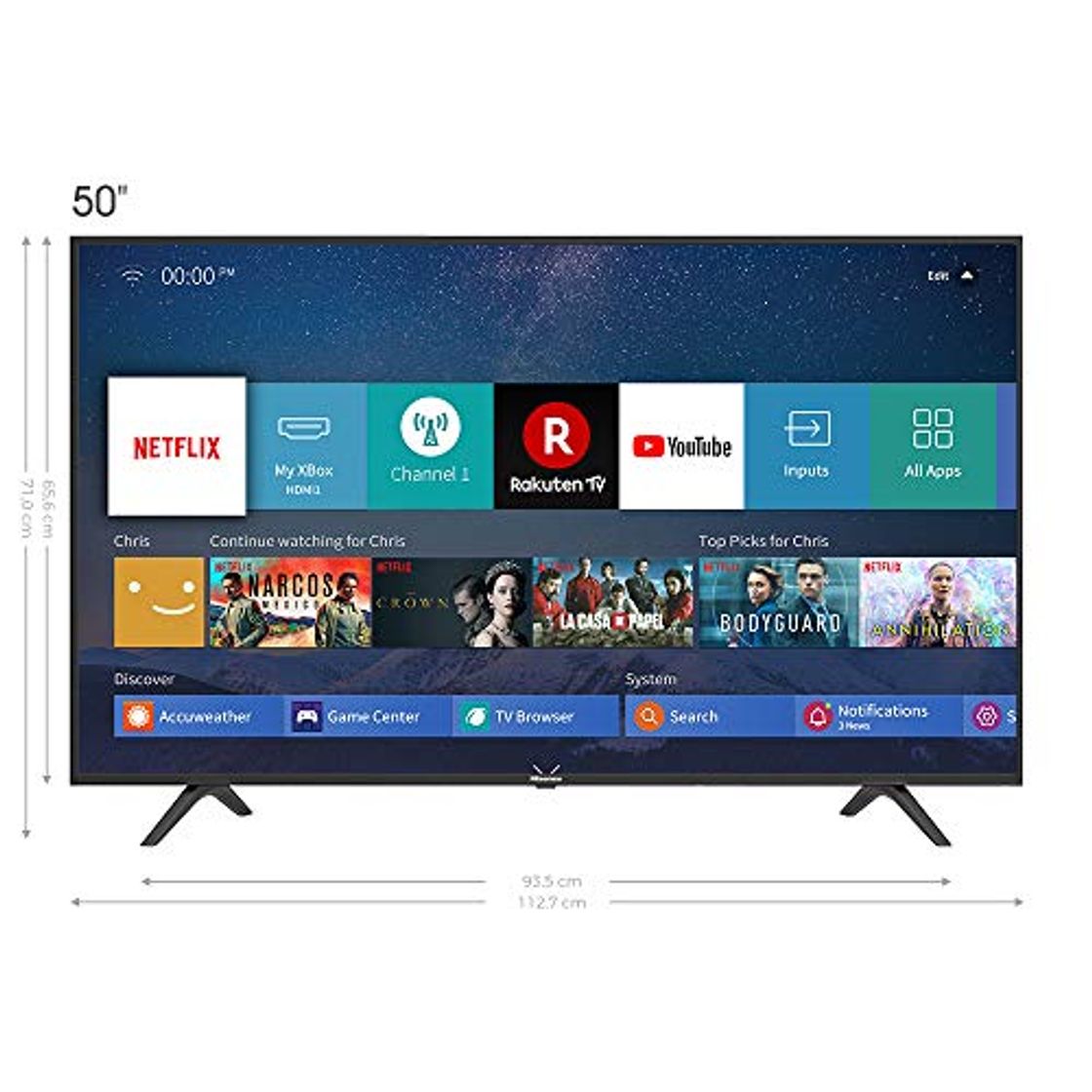 Electrónica Hisense H50BE7000 - Smart TV 50' 4K Ultra HD con Alexa Integrada