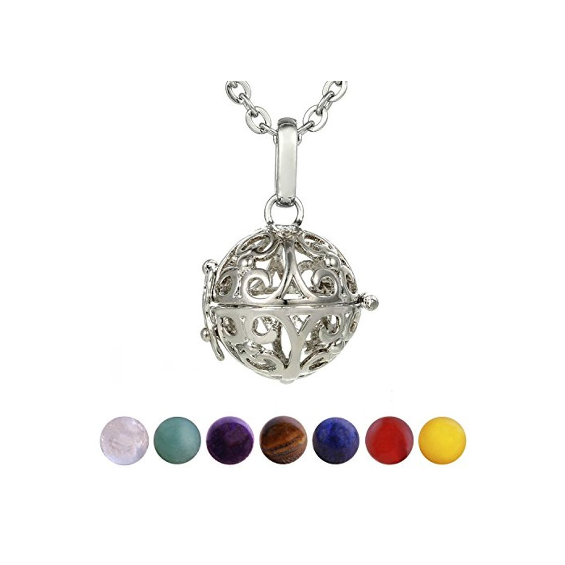 Social Morella Mujeres Collar 70 cm Acero Inoxidable con Colgante Ornamento y 7