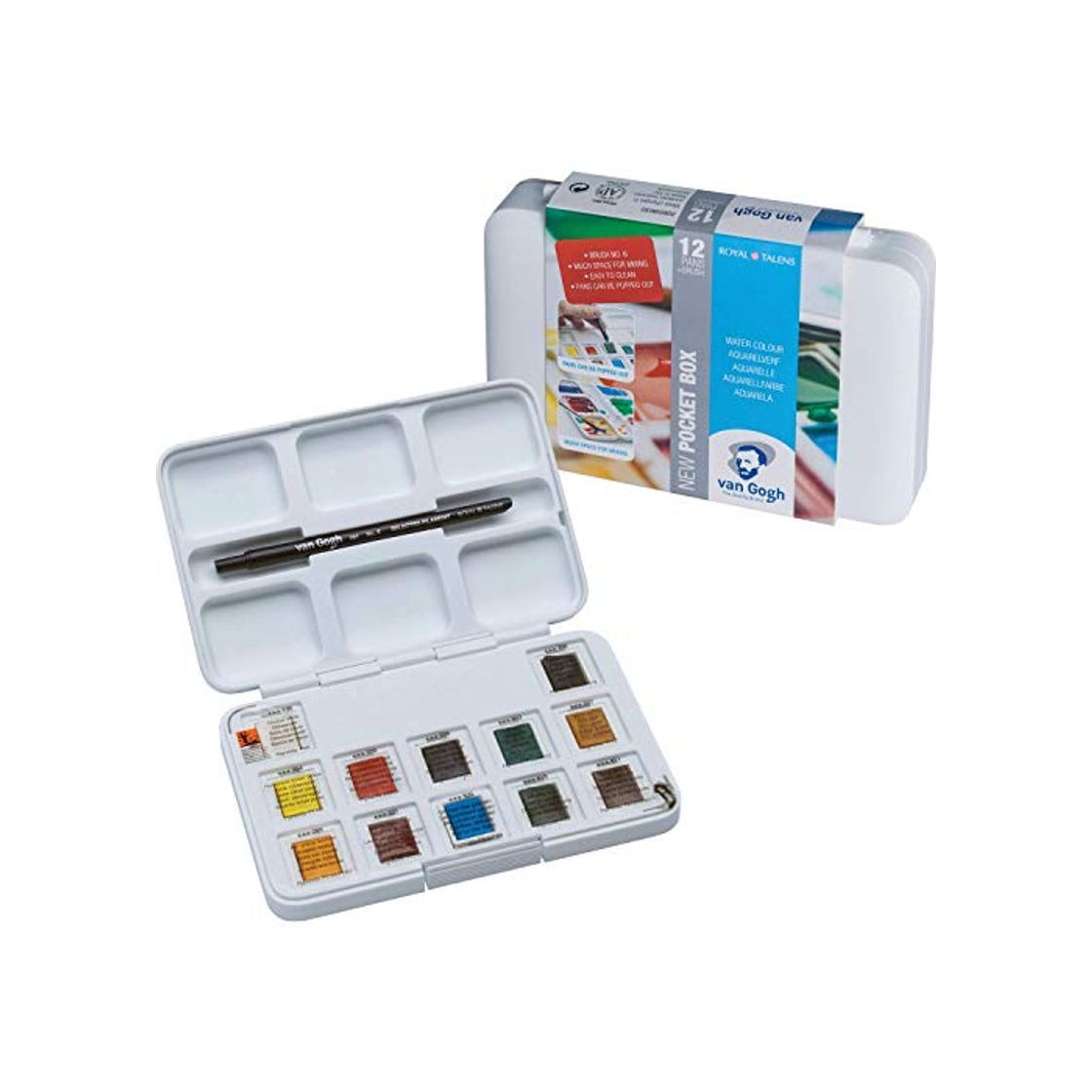 Social Van Gogh Caja de 12 acuarelas, Multicolor
