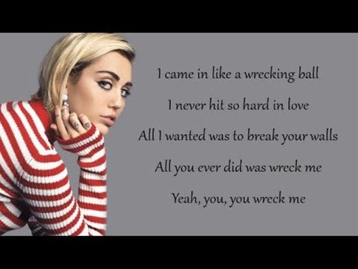 Miley Cyrus - WRECKING BALL (Lyrics) - YouTube