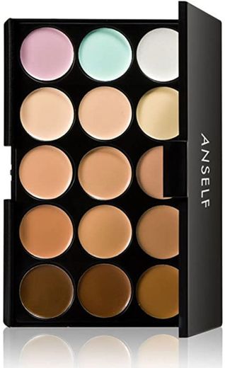 Anself - Set de Paleta de Corrector de Maquillaje 15 Colores
