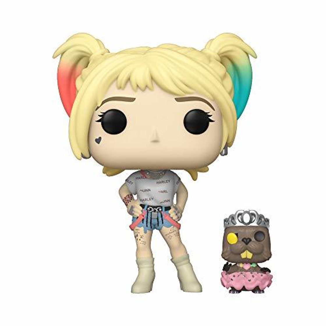Social Funko- Pop Heroes: Birds of Prey-Harley Quinn w/Beaver Collectible Figure, Multicolor