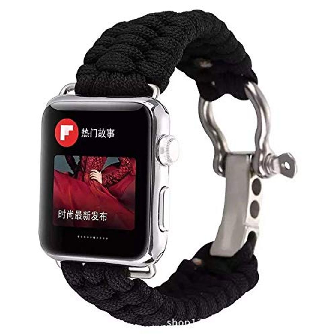 Fashion EYECO Outdoor Sport Nylon Strap Umbrella Rope Woven Bracelet Watchband para Apple