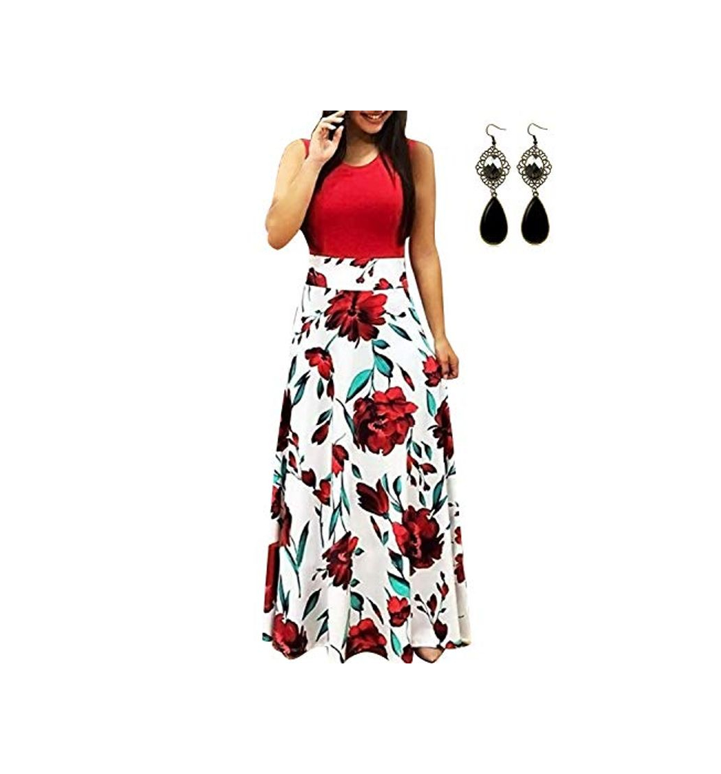 Social UUAISSO Mujer Vestido Fiesta Largo Manga Larga Floral Print Casual Verano Maxi