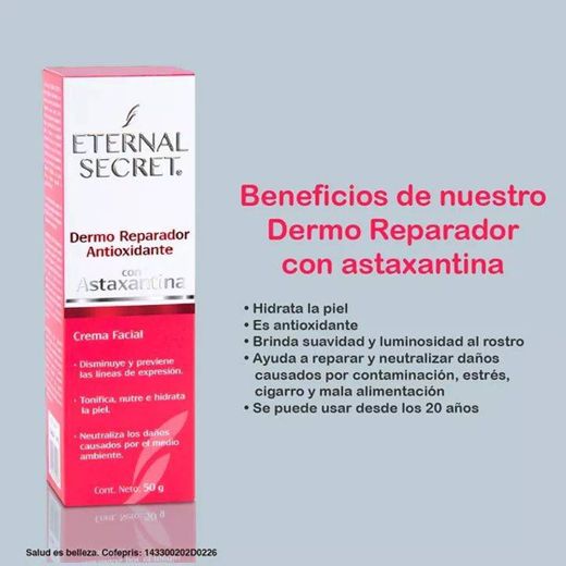 Dermo reparador antioxidante con astaxantina | Eternal Secre