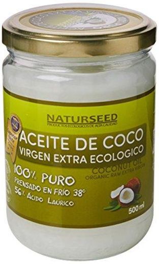 Naturseed - Aceite de coco Virgen Extra Orgánico - Para uso Estético, en Cocina y Masajes, 500 ml