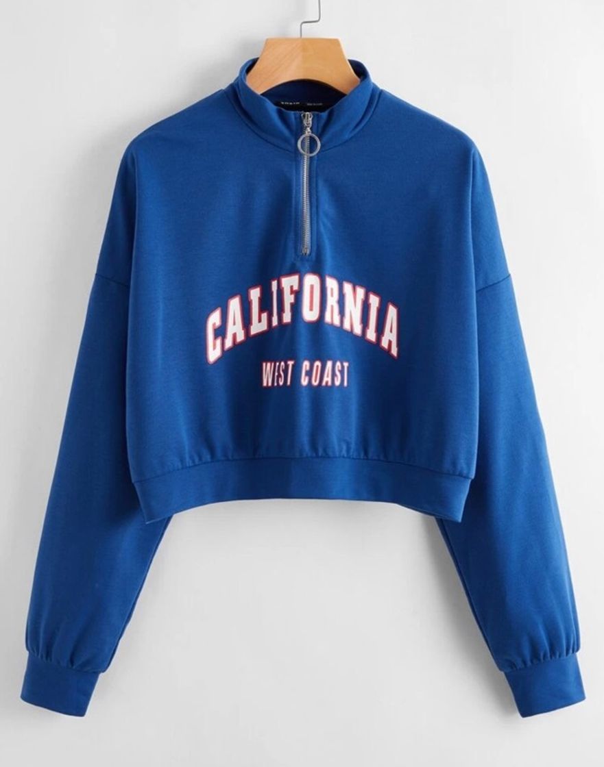 Social Sudadera azul CALIFORNIA shein