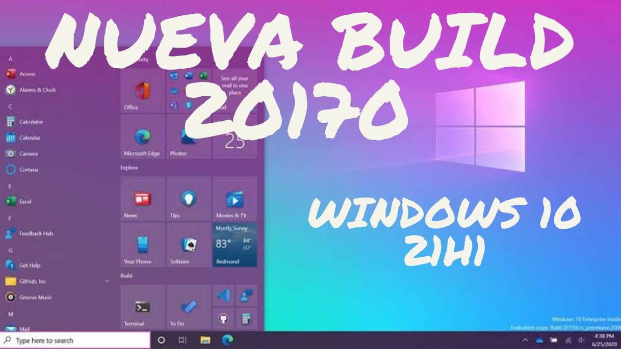 Moda Nueva build 20170 para Windows 10 21h1