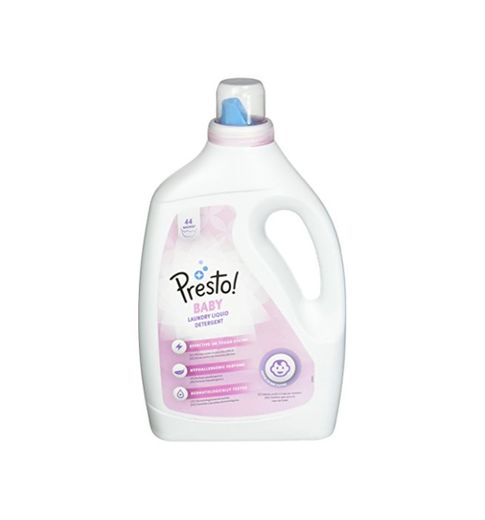 Marca Amazon - Presto! Detergente líquido bebé, 176 lavados
