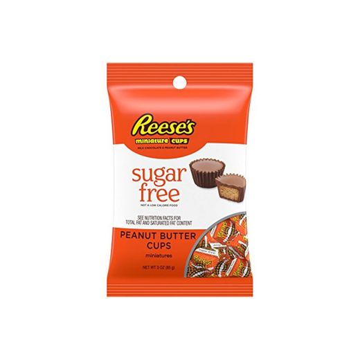 Sugar Free Mini Reeses Peanut Butter Cups 3 Ounce Theater Size Pack 1 Bag