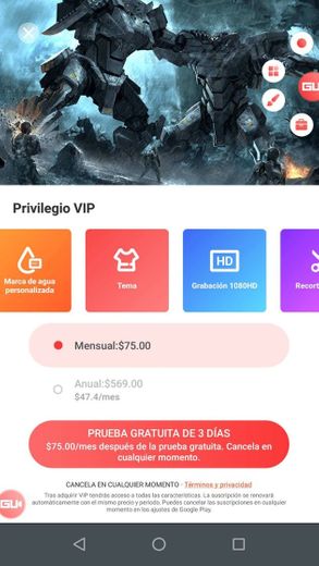 App para grabar pantalla de Android