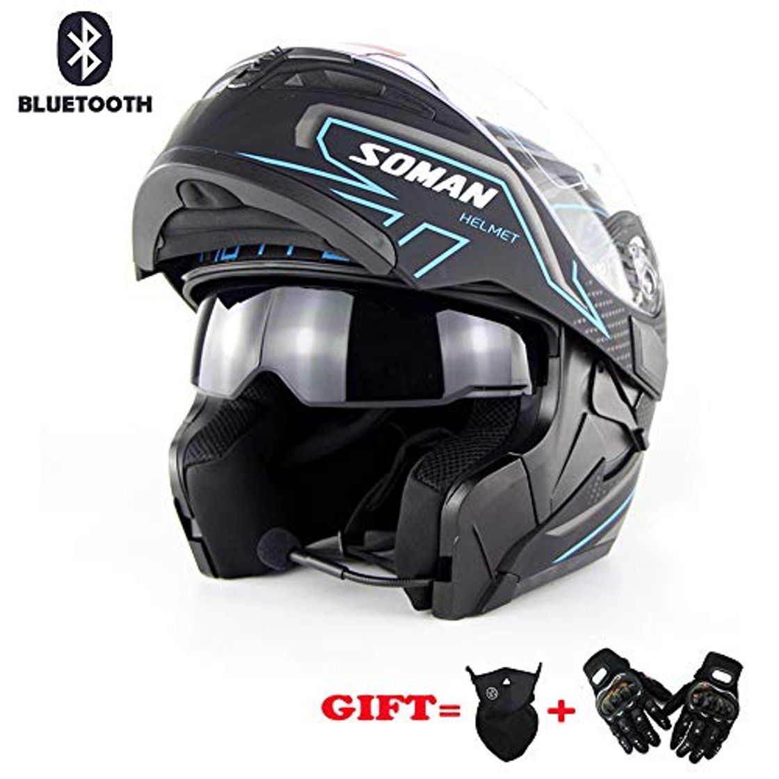 Productos JEANN-MThelmet Bluetooth Moto Casco Casco Modular Casco de Motocicleta de Carreras de