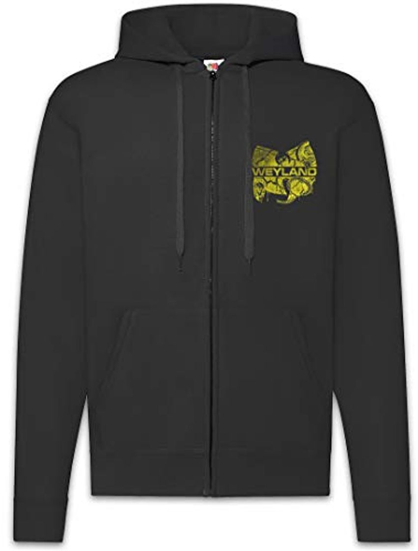 Fashion Urban Backwoods Wu Weyland Sudadera con Capucha Y Cremallera para Hombre Zipper Hoodie Negro Talla M