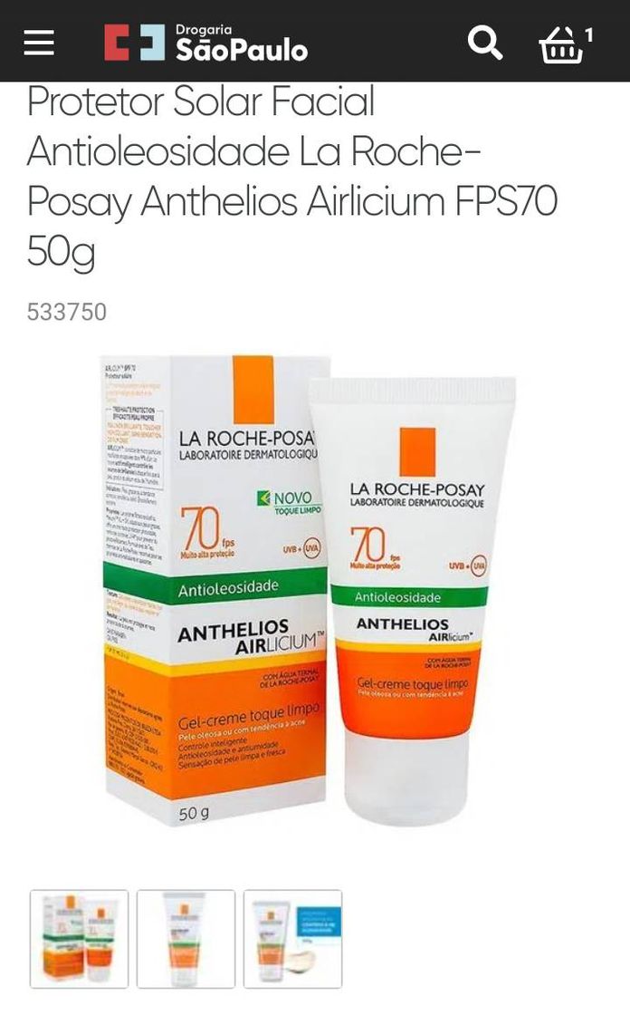 Moda Protetor Solar Facial Antioleosidade La Roche-Posay Anthelios ...