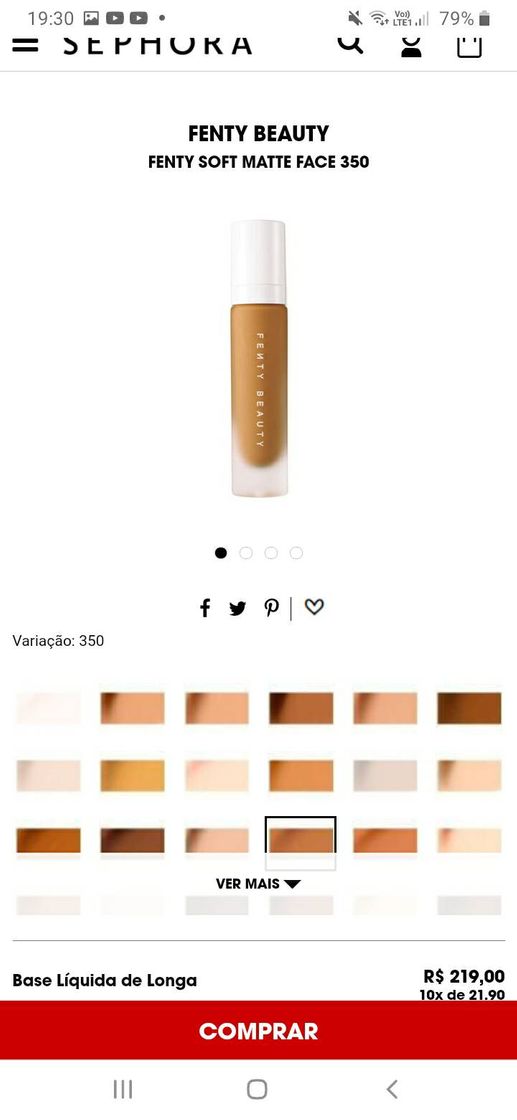 Moda Base Líquida de Longa Duração Fenty Pro Filt'r Soft Matte ...