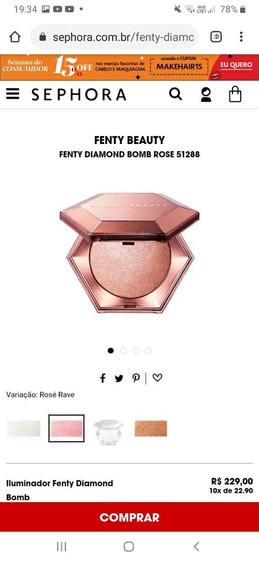 Moda Maquiagem sephora iluminador fenty beauty 