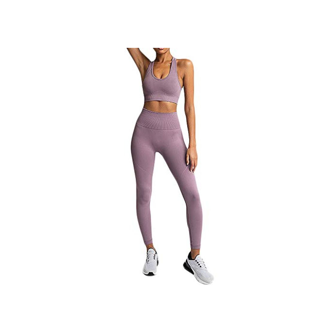 Moda MEIbax Fitness Running Deportes Talle Alto Tank Top Pantalones Yoga Conjuntos de Deporte Mujer 2 Piezas Conjunto para Mujer