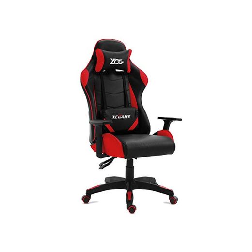 Mc Haus ROJA Silla Gaming de Escritorio y Oficina con Respaldo Reclinable