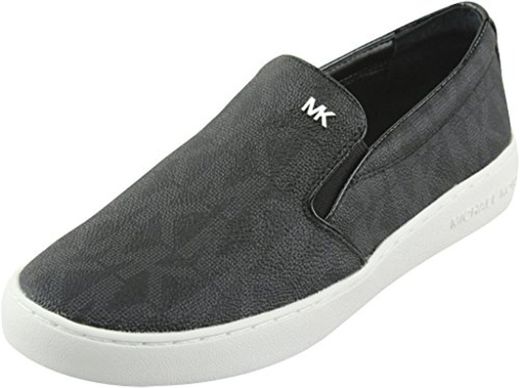 Michael Michael Kors Keaton Slip-On Negro MK Sig PVC Zapatillas 8