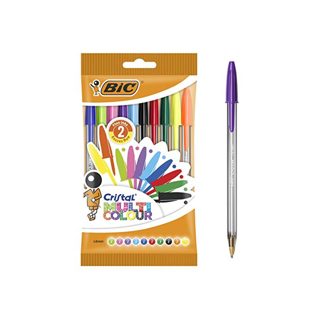 Social BIC Cristal Multicolour bolígrafos Punta Ancha