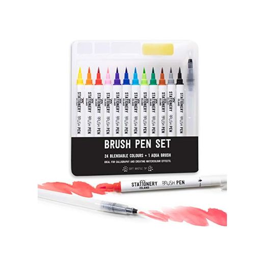Stationery Island Brush Pens Set de 12 Colores Esenciales