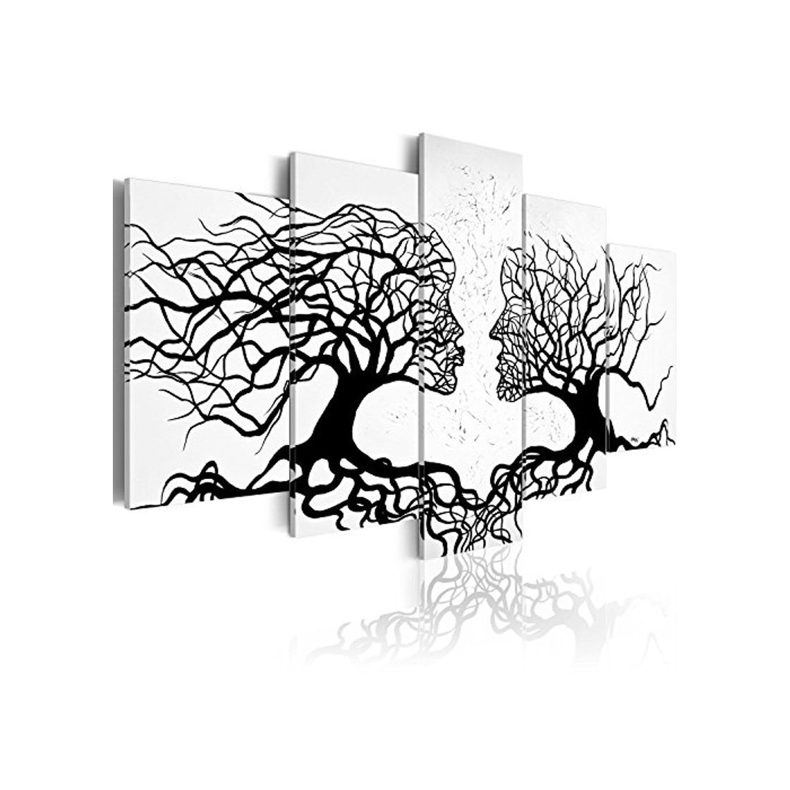 Social murando Cuadro en Lienzo 200x100 cm Flores Impresión de 5 Piezas Material