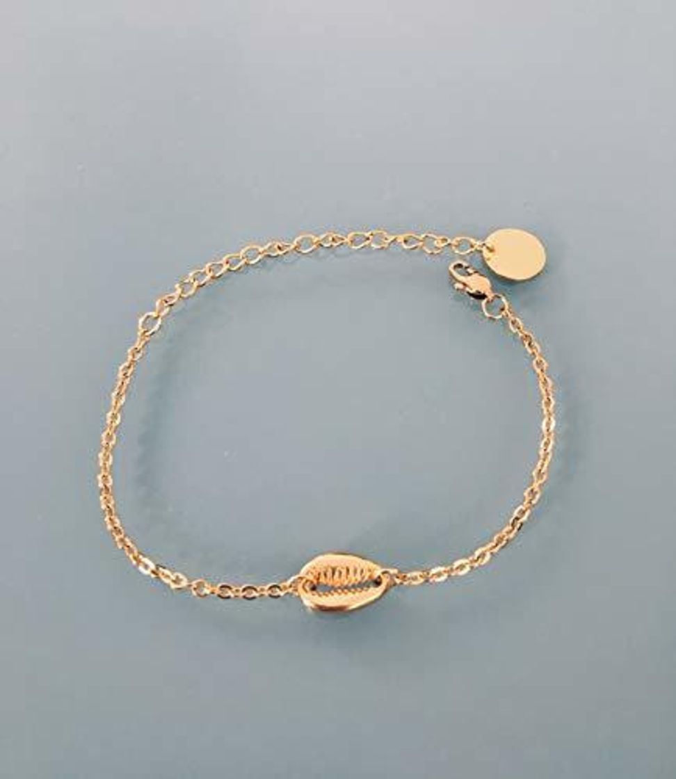 Social 24 k oro plateado Seashell pulsera