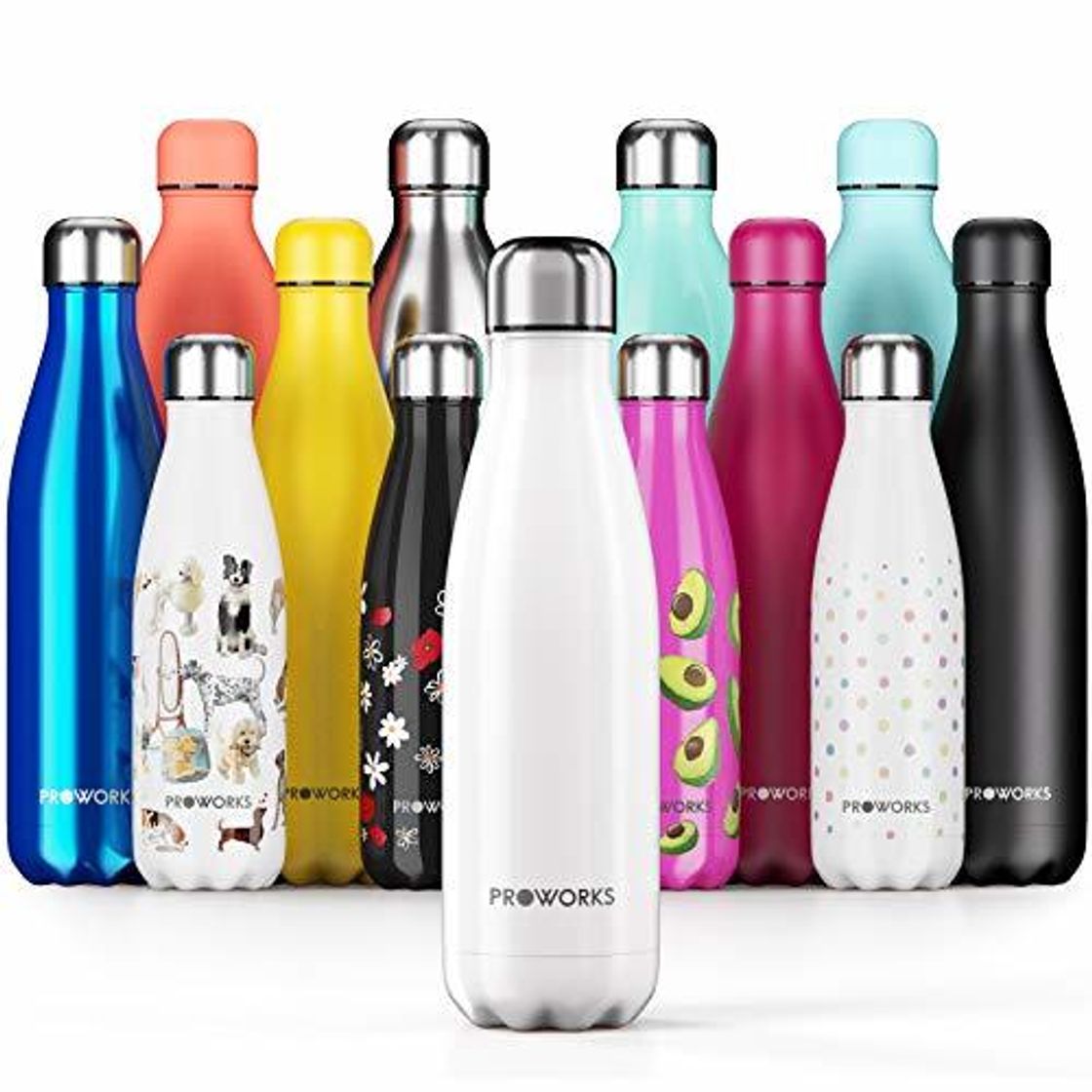 Social Proworks Botellas de Agua Deportiva de Acero Inoxidable