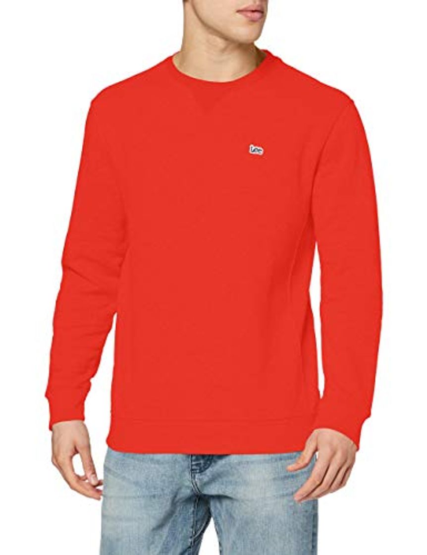 Moda Lee Plain Crew SWS' Sudadera, Rojo