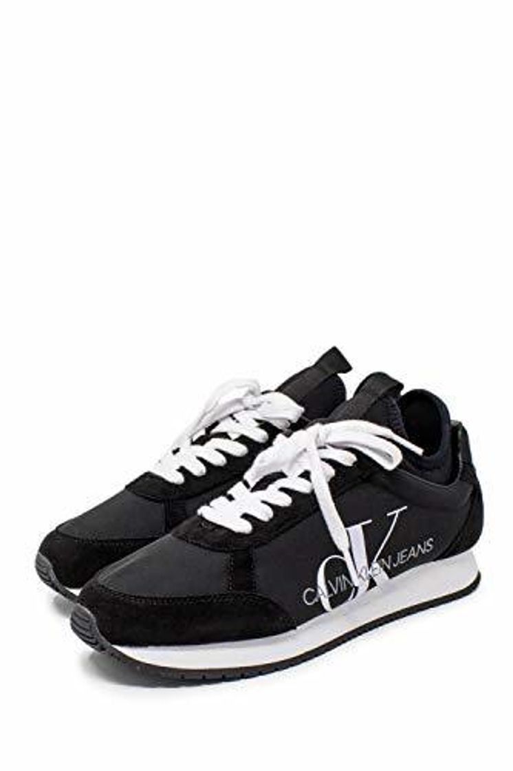 Social Calvin Klein Jeans Ron Mesh/Brushed Metal, Zapatillas para Hombre, Negro