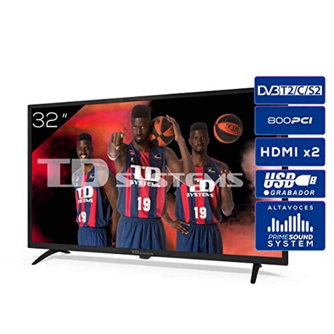 Product Televisiones 32 Pulgadas HD 3X HDMI, USB, 800 PCI Hz, Grabador Reproductor,