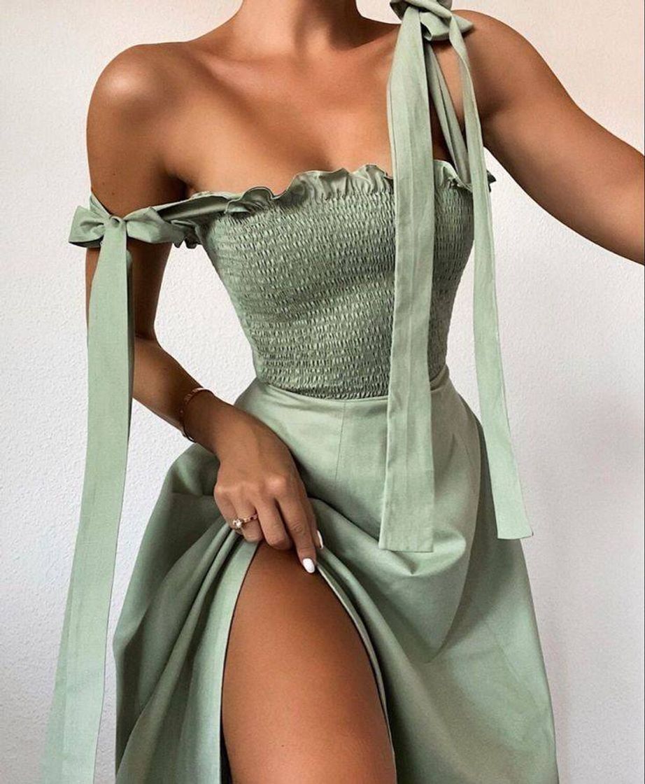 Moda Vestido de lastex💚