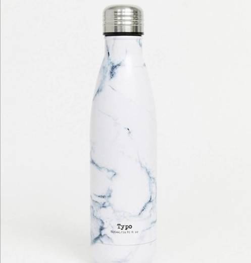 Botella de agua con diseño marmolado