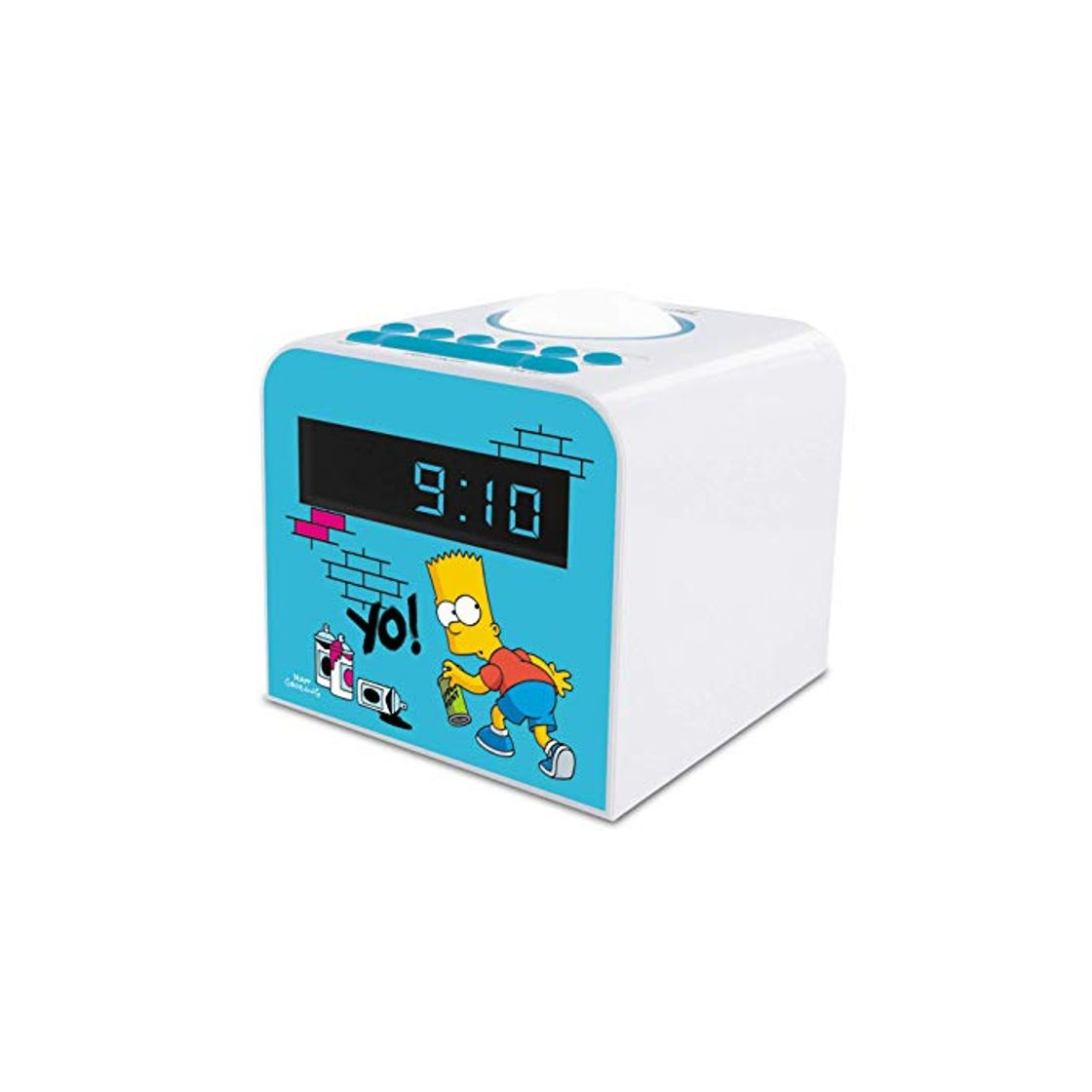 Social Metronic 477443 Radio Despertador réveilleuse Bart Simpsons Azul niño