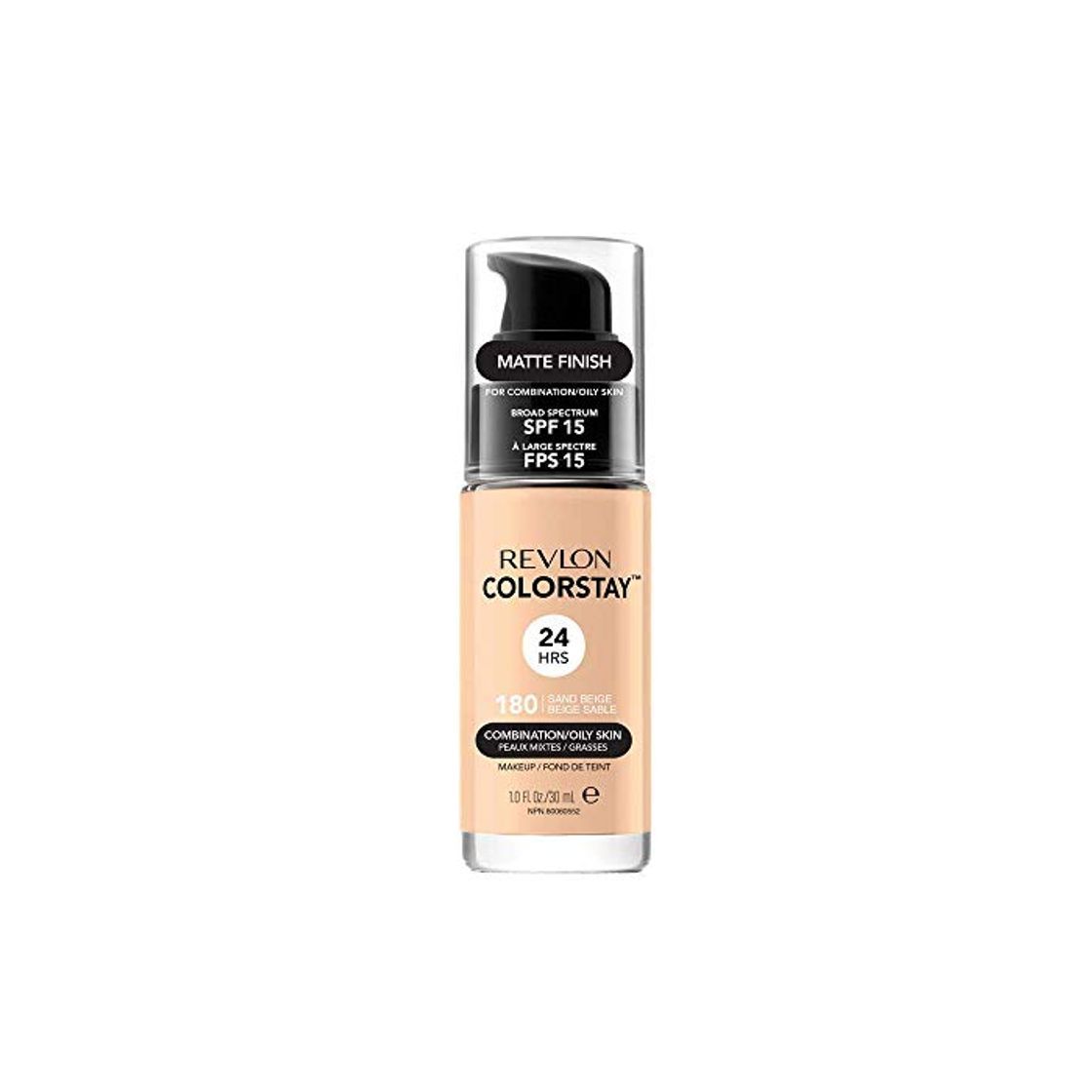Social Revlon Colorstay 24H, Base de maquillaje para rostro, para cutis mixto/graso, con dosificador, color Beige (180 Sand Beige)