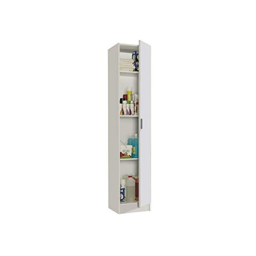 FORES - 007141O - Mueble armario multiusos, 1 puerta, color Blanco, medidas