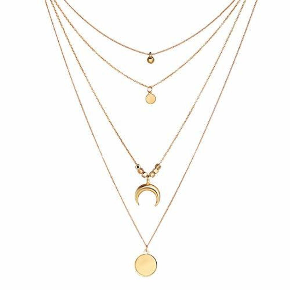 Social Larga Borla Luna Collares y Colgantes de múltiples Capas para Las Mujeres