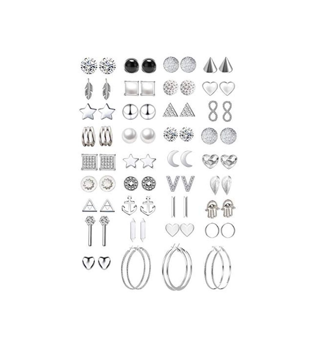 Social GUUTUUG 36 Pares de aretes de joyería Surtidos Surtidos con Tarjeta para