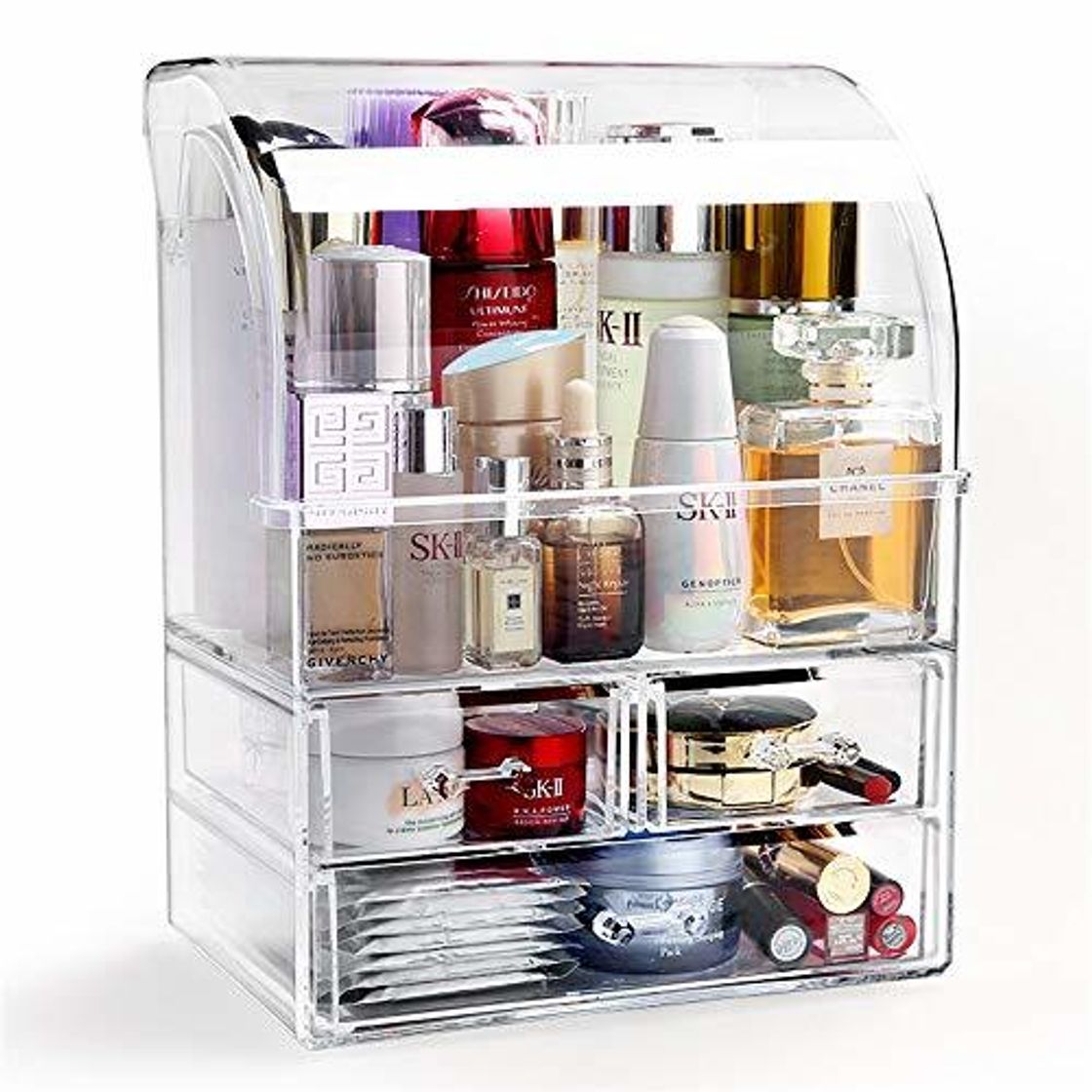 Social Organizadores de cosméticos De dos capas tirón integrado a prueba de polvo