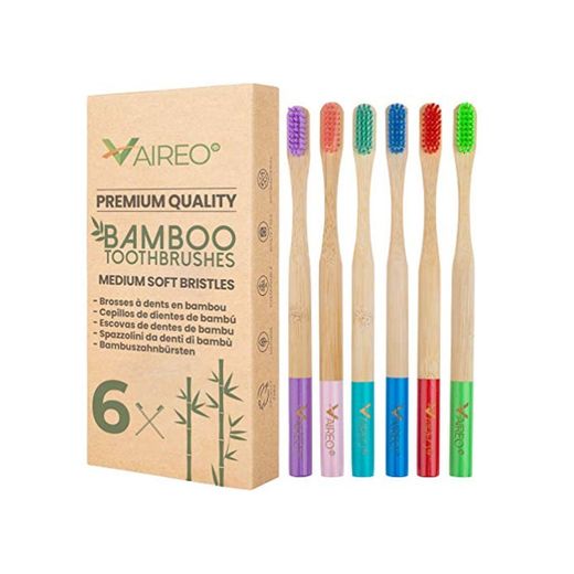 Vaireo Bamboo Eco Friendly Wooden Toothbrushes – Exclusive Design for Adults Non