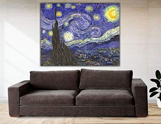 Cuadro Lienzo La Noche Estrellada de Vicent Van Gogh - 60x47 cm