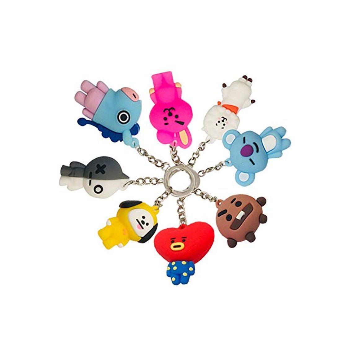 Social INTVN 8 Piezas BTS Animal Llaveros Colgante， Relleno Bolsa Llavero para Niños