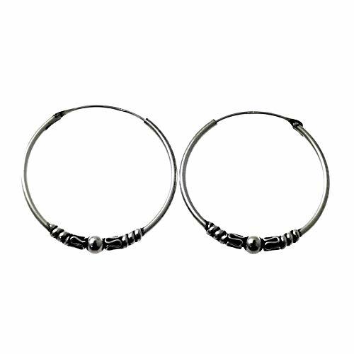 Fashion Pendientes plata Ley 925m aros estilo bali 25mm