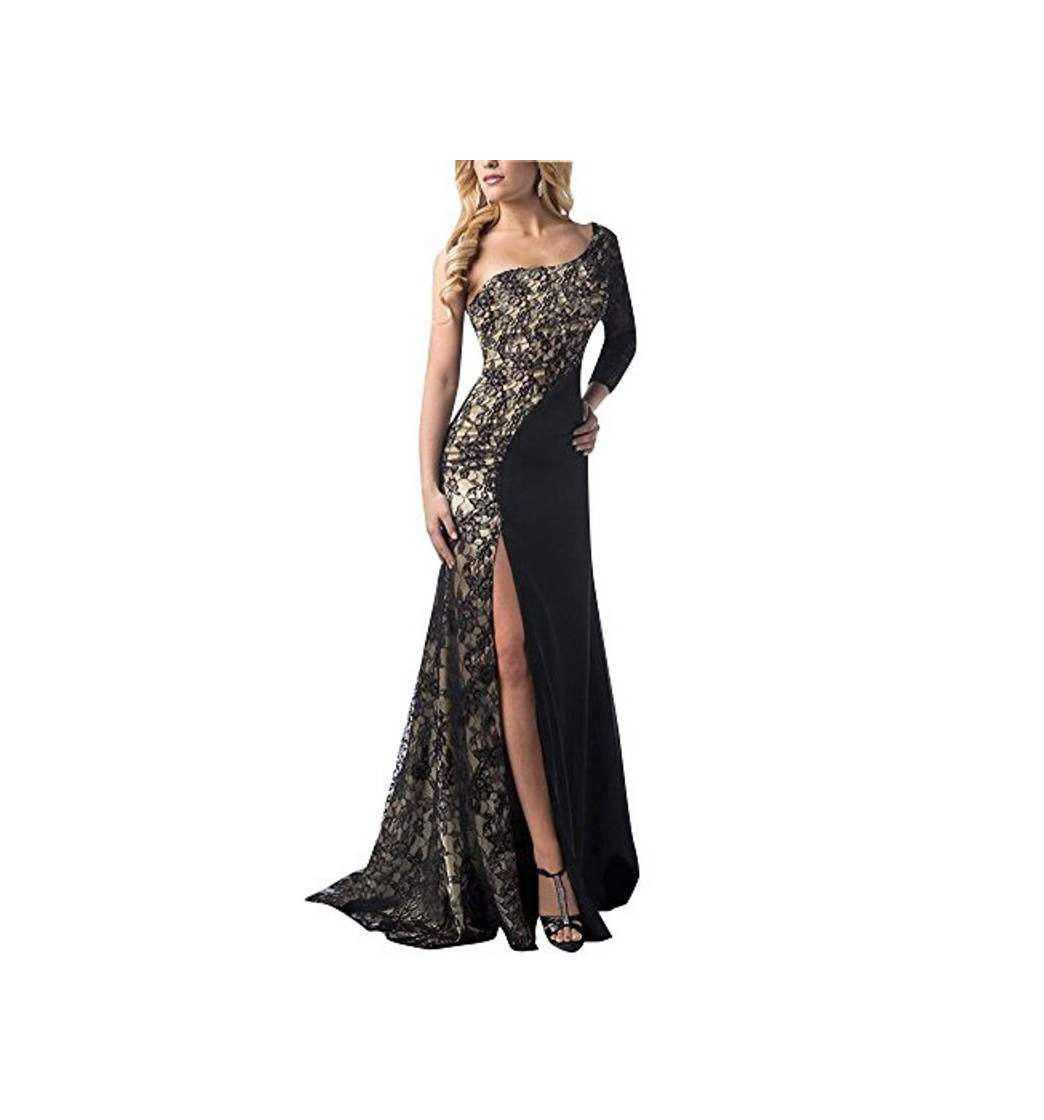 Product DianShao Mujer Vestidos De Noche Fiesta Elegante Largos Fiesta para Bodas Un Hombro Negro S