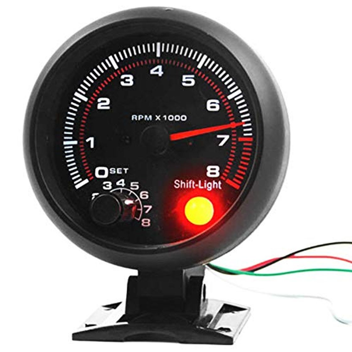Product XZANTE Tacómetro Retroiluminado Led Blanco 12V 3.75 Pulgadas Universal Calibre con Luz